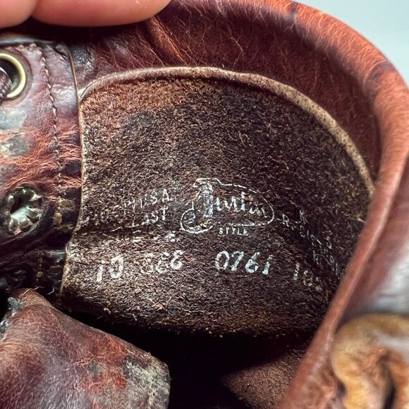 Justin Double Comfort Boots Men's Size 10EEE Briar Pitstop Leather Lace Up USA - Picture 13 of 13